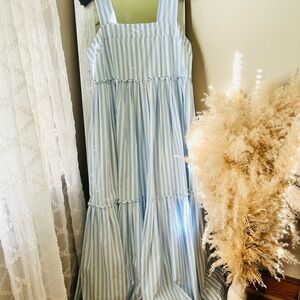 Crown & Ivy Blue and White Striped Dress